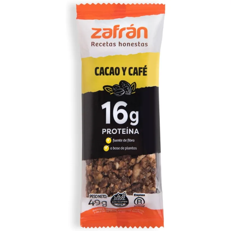 Barras proteicas Zafrán de cacao y café 49 grs