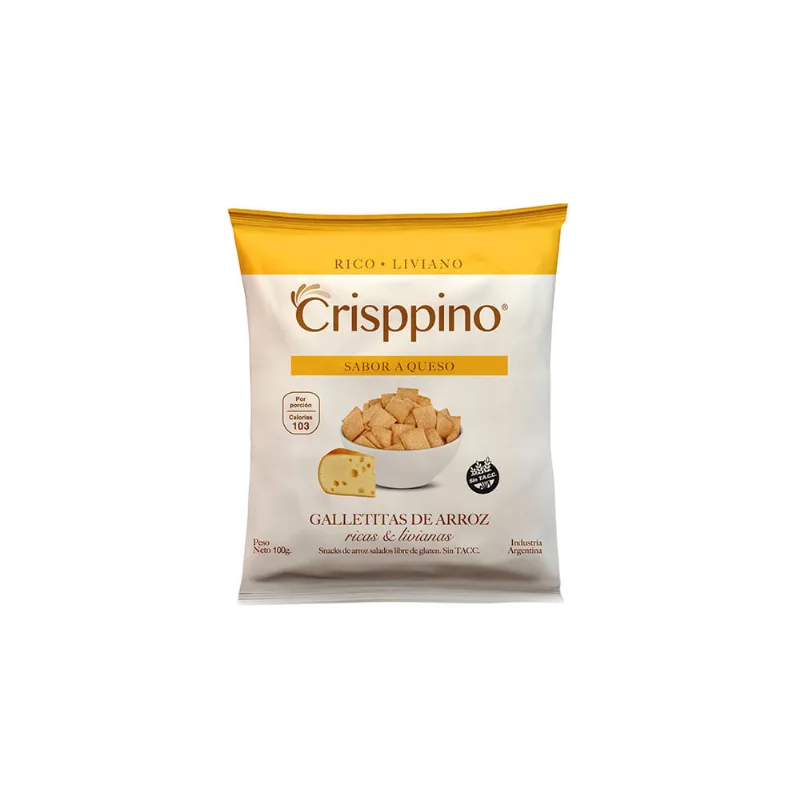 Galletitas de Arroz Sabor Queso 100 Grs Crisppino