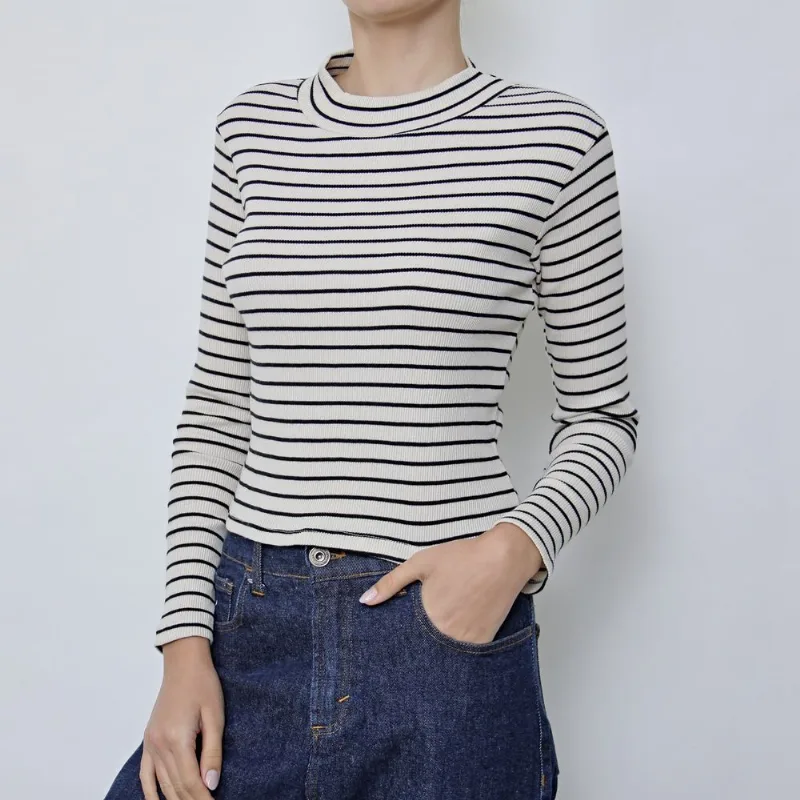 Polera Tex morley rayada teen talle 16 crudo