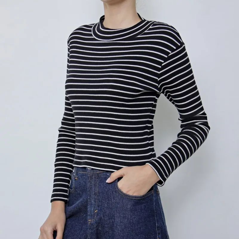 Polera Tex morley rayada teen talle 14 negro