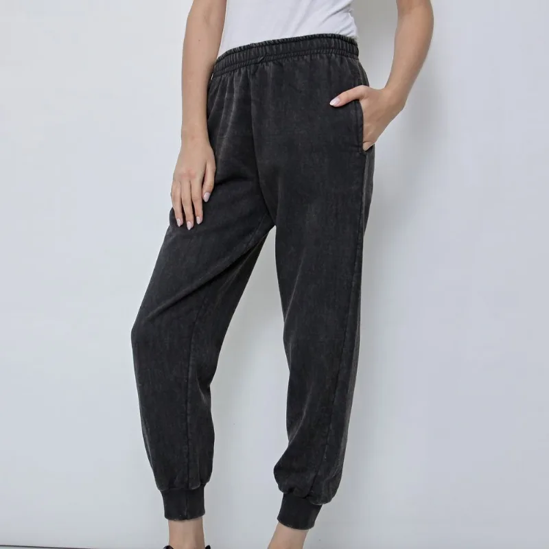 Pantalón Tex frisa acid wash talle 16 negro
