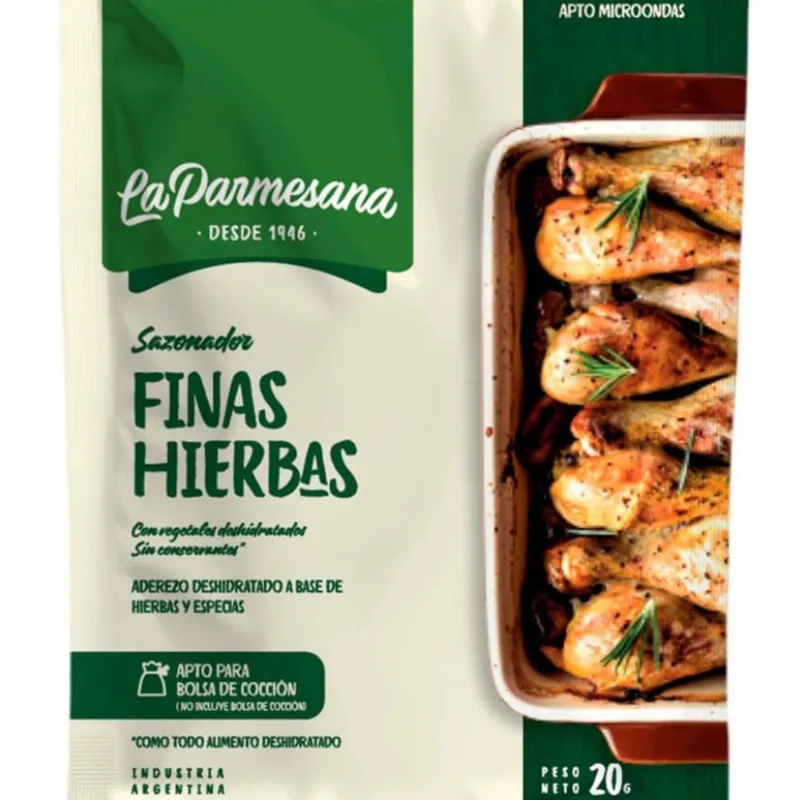 Sazonador Las Parmesana sabor finas hierbas 20 grs