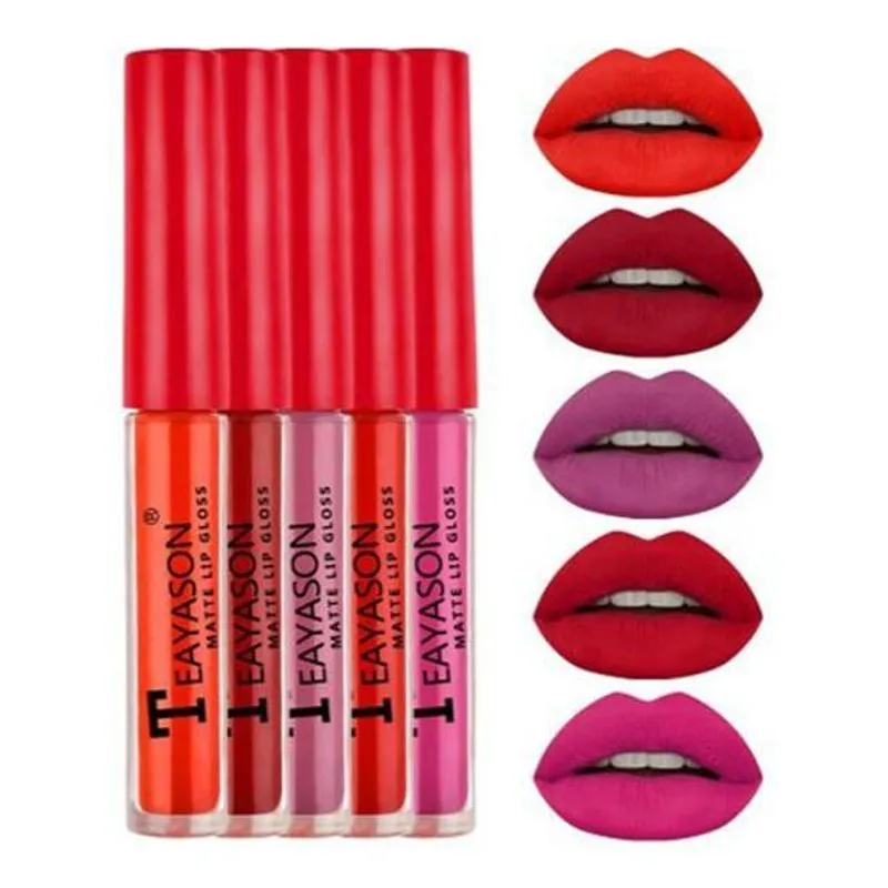 5 Batom Matte Veludo Volume Labial Bocao Sedutor - A