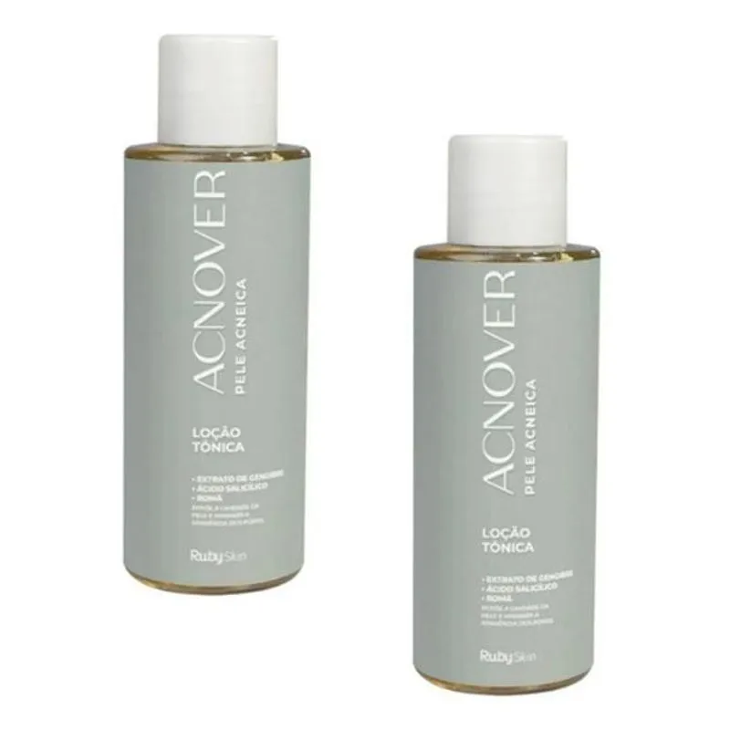 2 Loção Tônica Acnover Limpeza Facial Seca Espinha - Acne