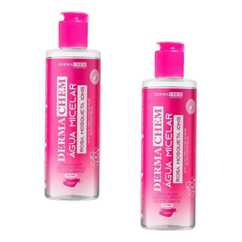2 Agua Micelar Rosa Mosqueta Demaquilante Tonificante Facial