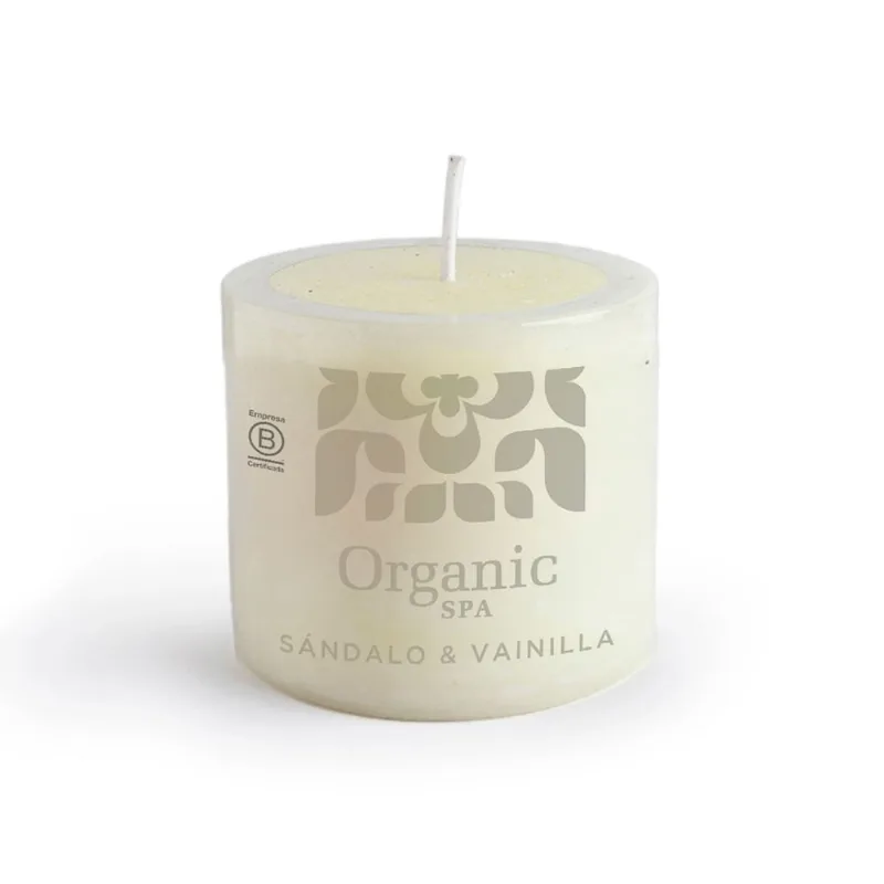 Vela Sandalo Y Vainilla Organic Spa 6 X 6 Cm