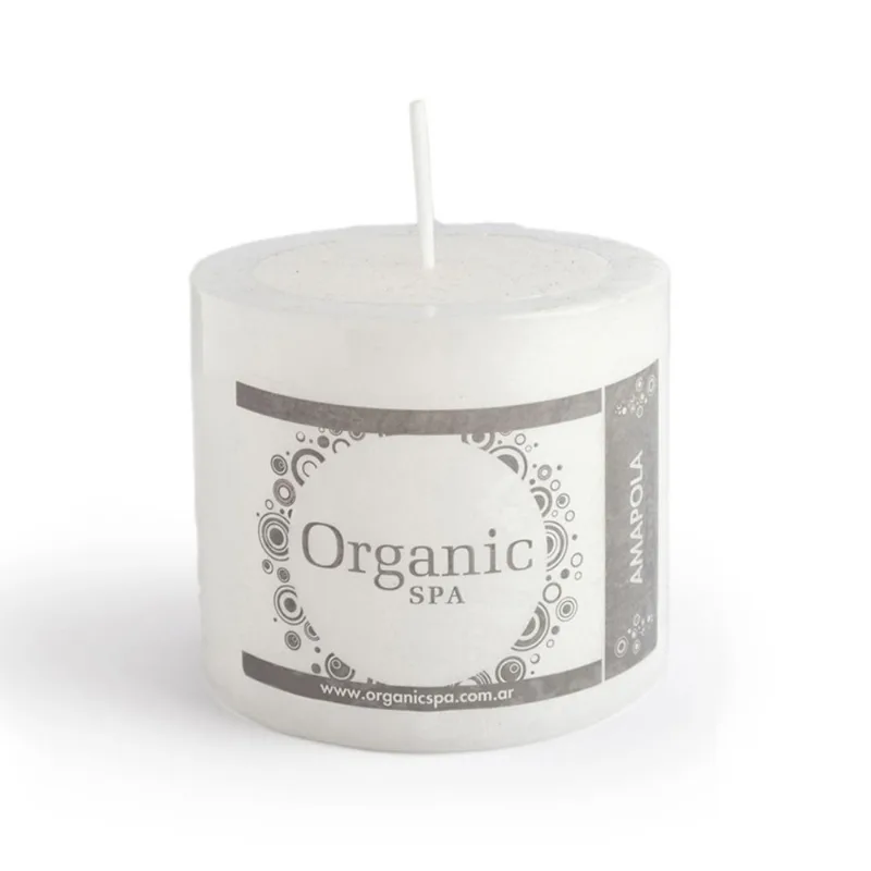 Vela cilíndrica Organic Spa amapola 1 u.