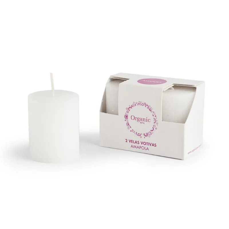 Velas votivas Organic Spa amapola 2 u.
