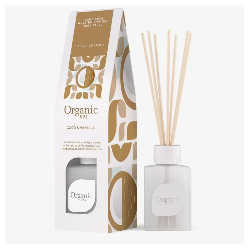 Difusor Organic Spa coco vaiilla 120 cc.