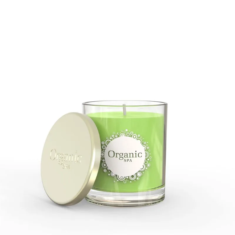 Vela en vaso orgánica Spa verbena fresias 7.5x8.5