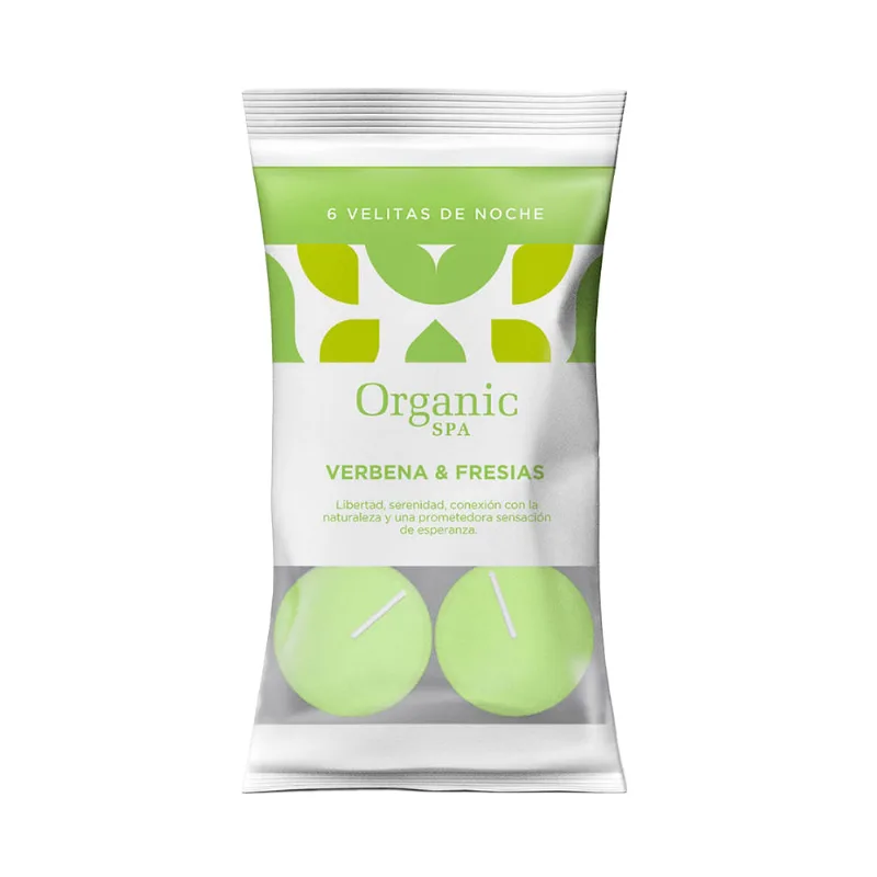 Velas Aromáticas Verde Verbena y Fresias x 6 Un Organic Spa