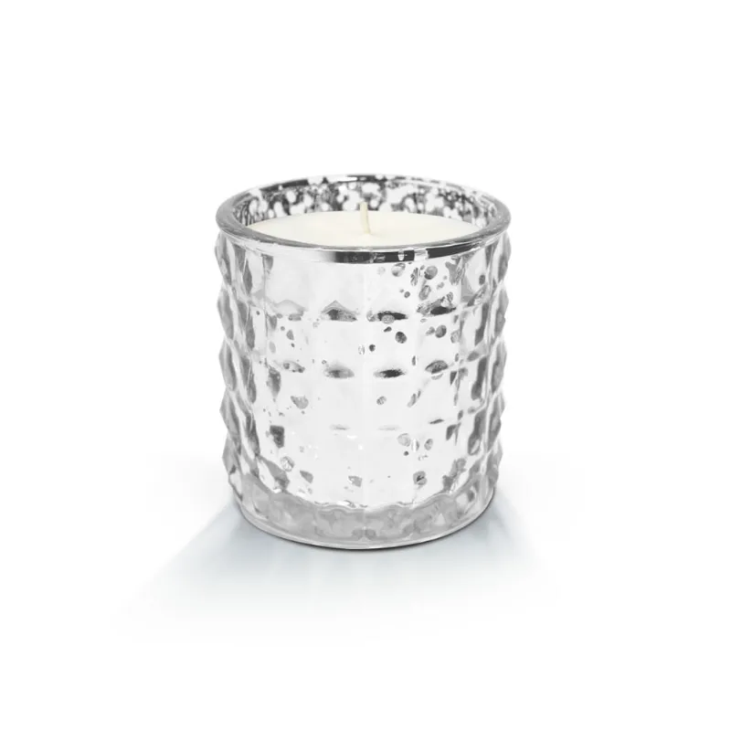 Vela Navidad En Vaso Arlequin Plateado 7x7
