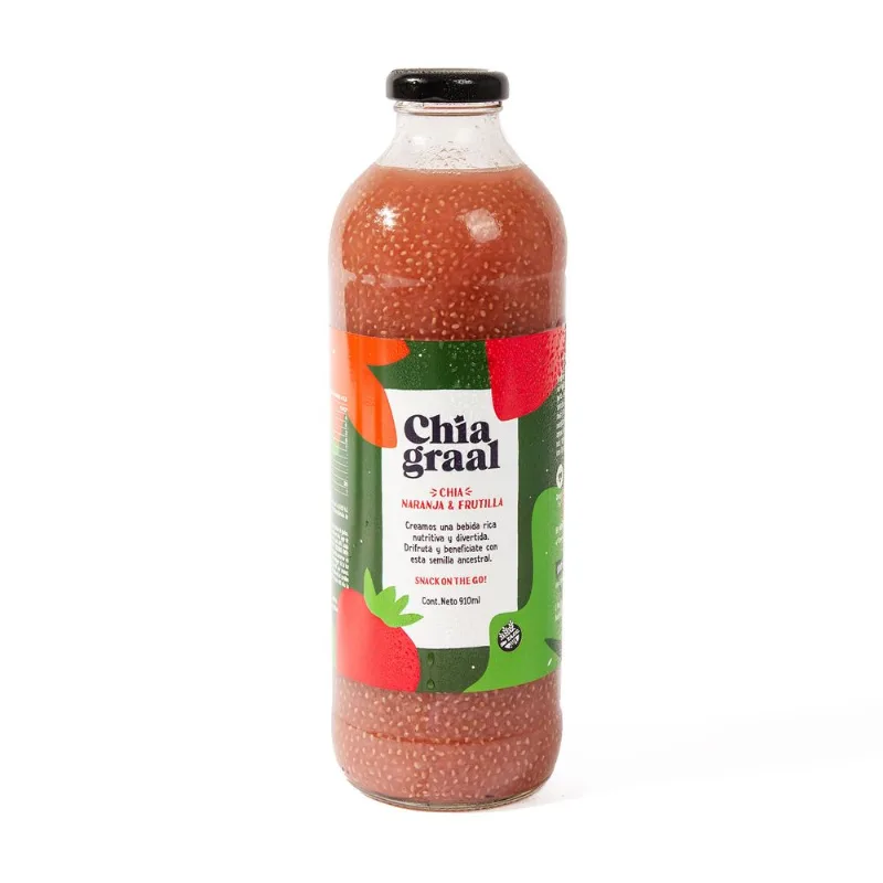 Jugo de frutilla naranja y semillas de chia 910 ml
