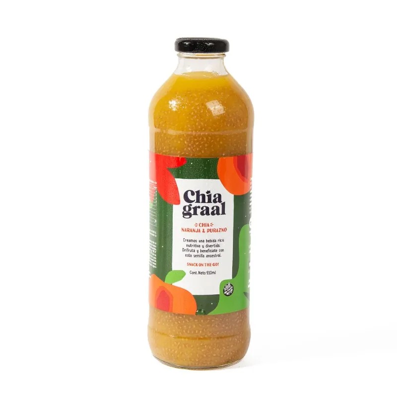 Jugo de durazno naranja y semillas de chia 910 ml