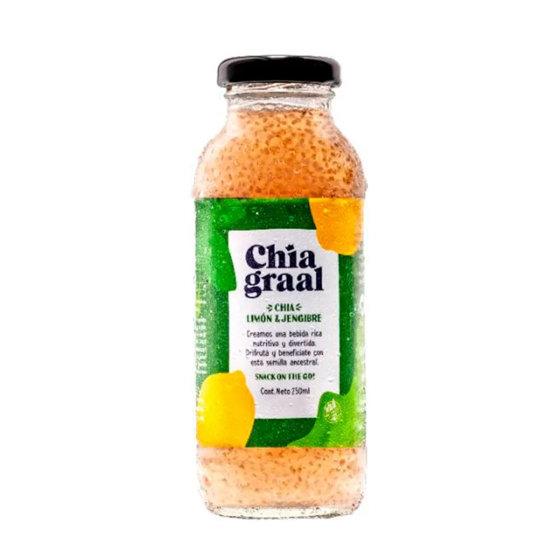 Jugo de limon jengibre y semillas de chia 250 ml