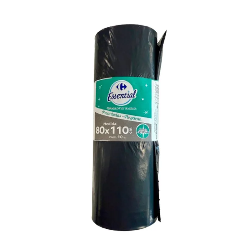 Bolsa de residuos Carrefour 80x110 cm negra x 10 uni
