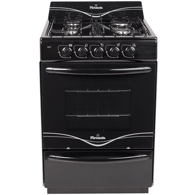 Cocina Florencia 56Cm Negro Multigas Flor 5517F