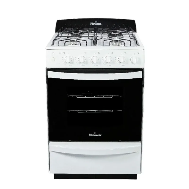 Cocina Florencia 5536 Blanca Multigas Cajon Doble Vidrio 4 Hornallas 56x85x60cm