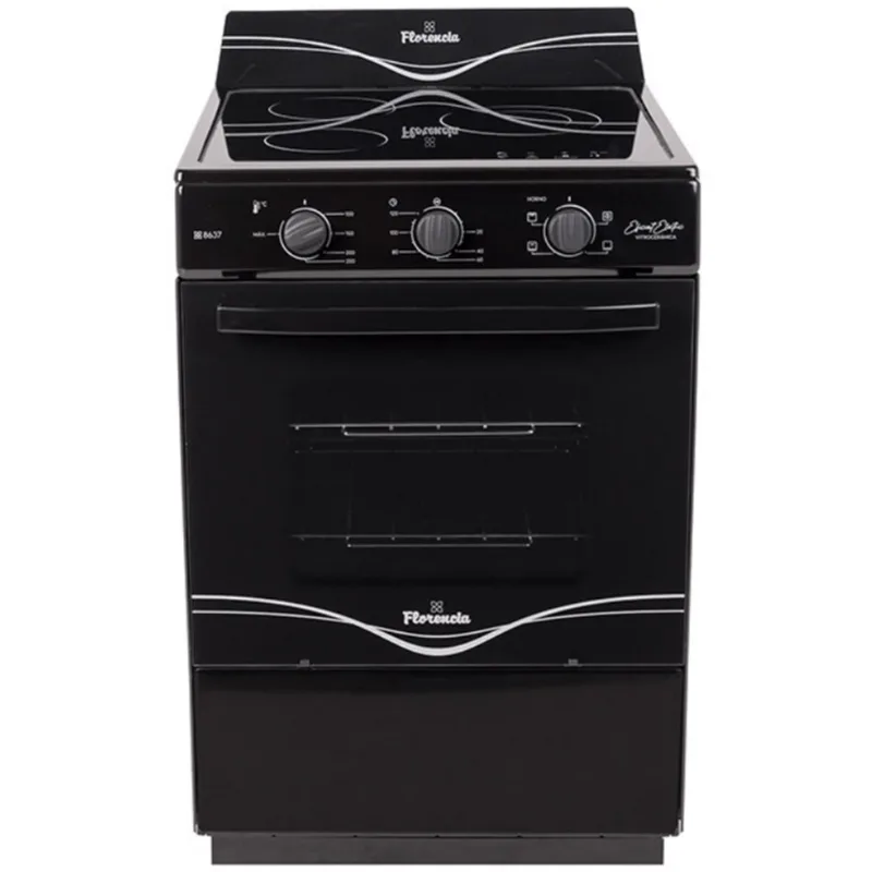 Cocina Florencia 56Cm Electrica Negra Flor 8637