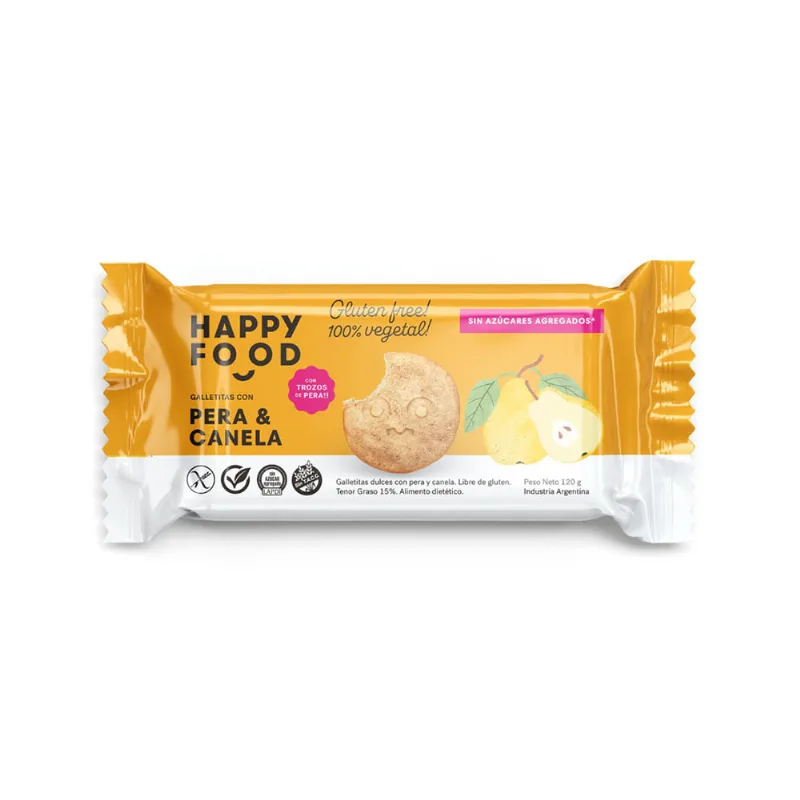 Galletita Pera Y Canela 120 Gr Happy Food