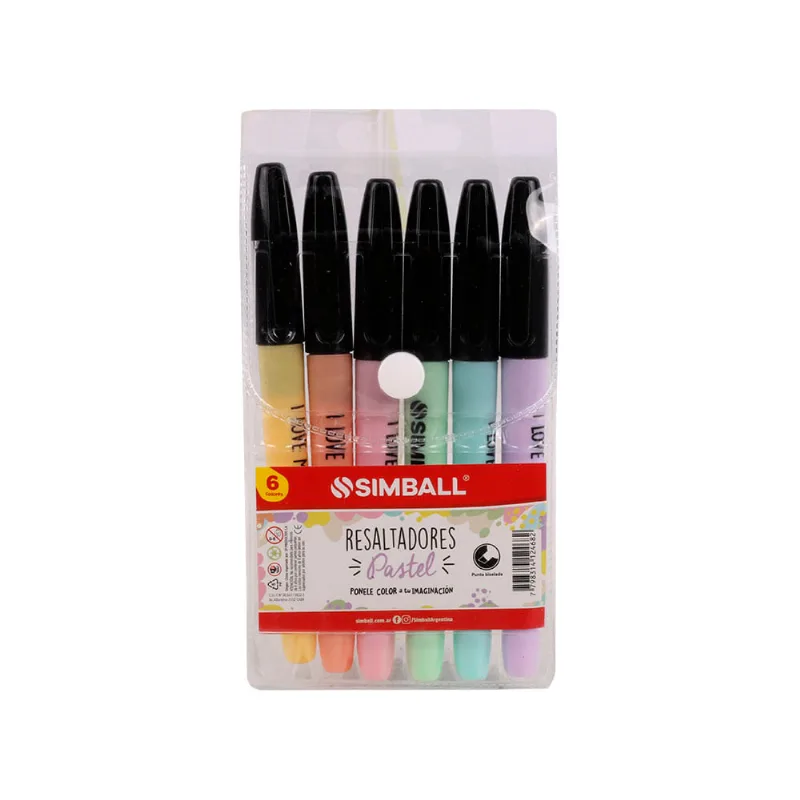 Resaltador Pastel Estuche X 6 Colores