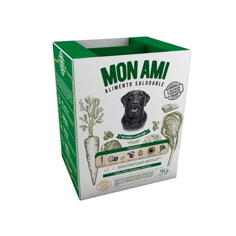 Mon Ami Alimento Human Grade c/Superfood Razas Med. y Gdes. x 3 Kg