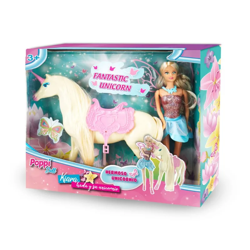 Muñeca Kiara hada y su unicornio