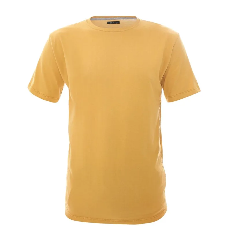 Remera Tex cuello redondo lisa hombre Remera Tex lisa manga corta con cuello redondo hombre talle S amarillo