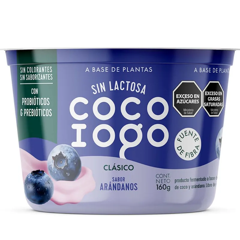Yogur vegano arándanos Cocoiogo pote 160 g.