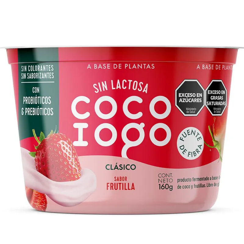 Yogur vegano frutilla Cocoiogo pote 160 g.