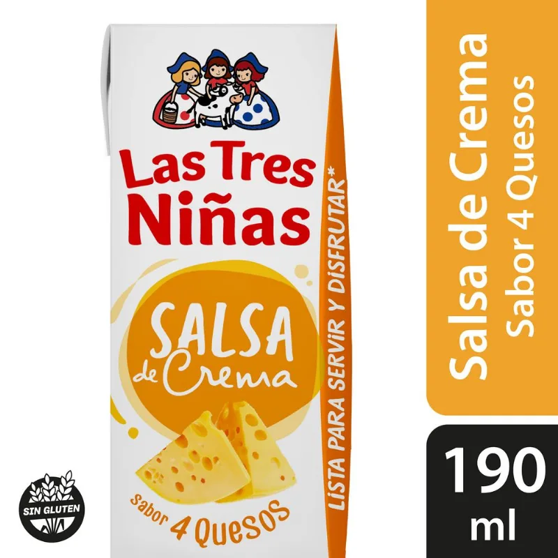 Crema saborizada 4 quesos Las Tres Niñas 190 ml