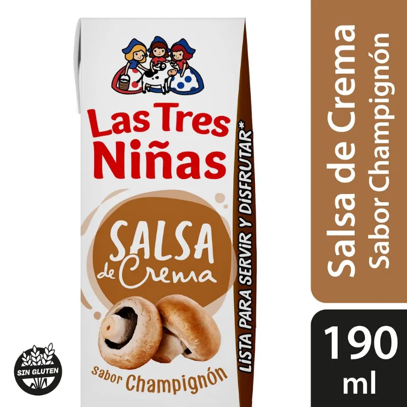 Crema saborizada champignón Las Tres Niñas 190 ml