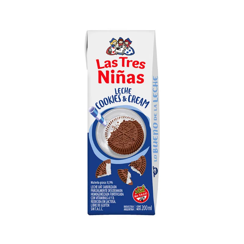 Leche Sabor Cookies y Cream 200 Ml Las Tres Niñas