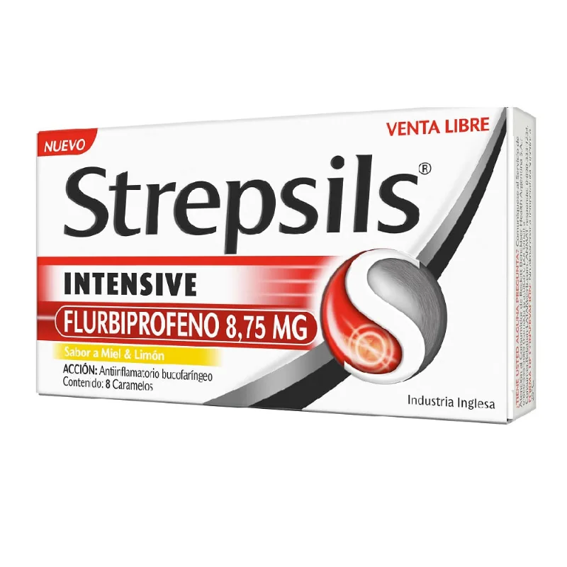 Strepsils Intensive Sabor Miel y Limón x 8 un Strepsils Caramelos Sabor Miel y Limón x 8 un