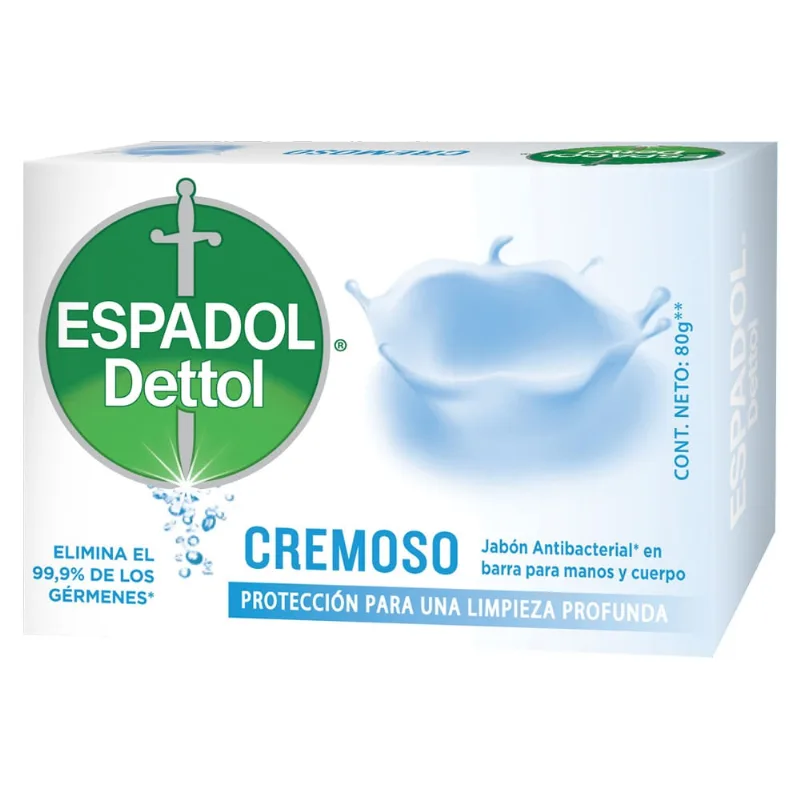 Jabón Antibacterial Espadol Dettol Cremoso x 80 g