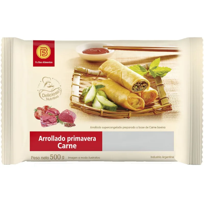 Arrollado primavera Fu Bao carne 500 g.