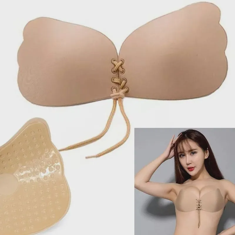 Sutia Adesivo Invisivel P Levanta Aumenta Seio Push Up Sem Alça Discreto Roupa Intima Ajustavel