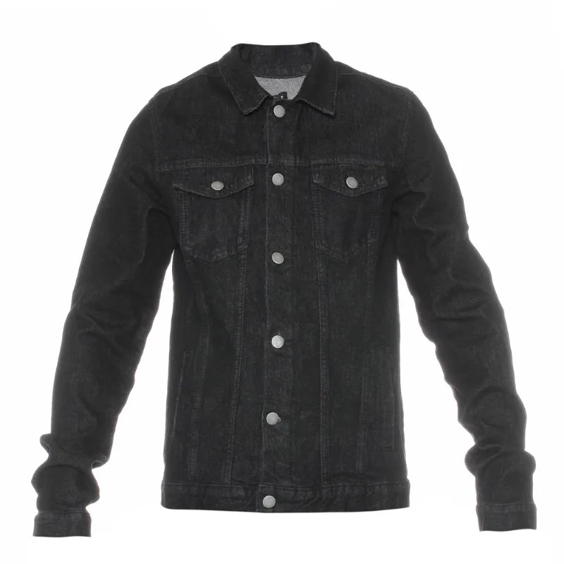 Campera Tex de jean elastano con bolsillos hombre talle M negro