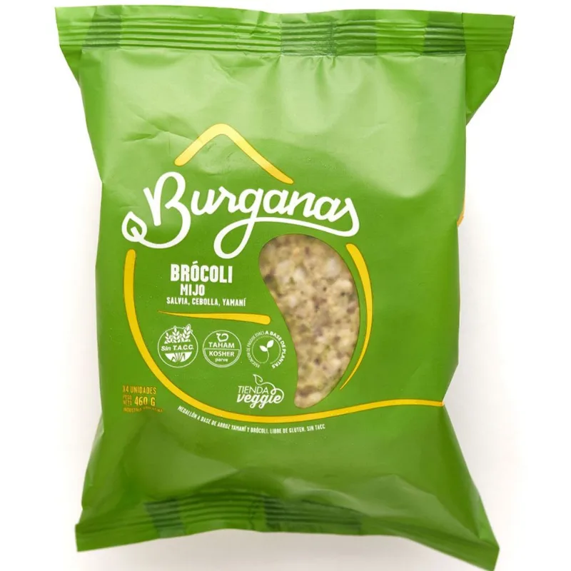 Medallones Burganas brócoli y mijo pack 460 g.