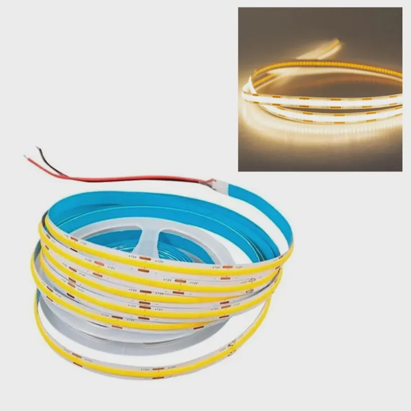 Fita Led 12v cob 2700K Rolo 50 metros 10w Sala Quarto Ambiente Sanca Teto Rebaixado Gesso Sala Quarto Comercial Residencial Decoraçao Iluminaçao
