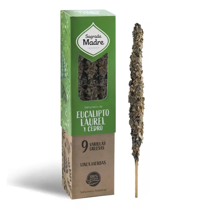 Incenso Natural Eucalipto Louro Cedro Sagrada Madre