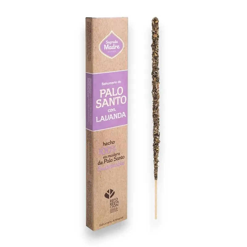 Incenso Palo Santo Com Lavanda Calmaria Sagrada Madre 23 Cm