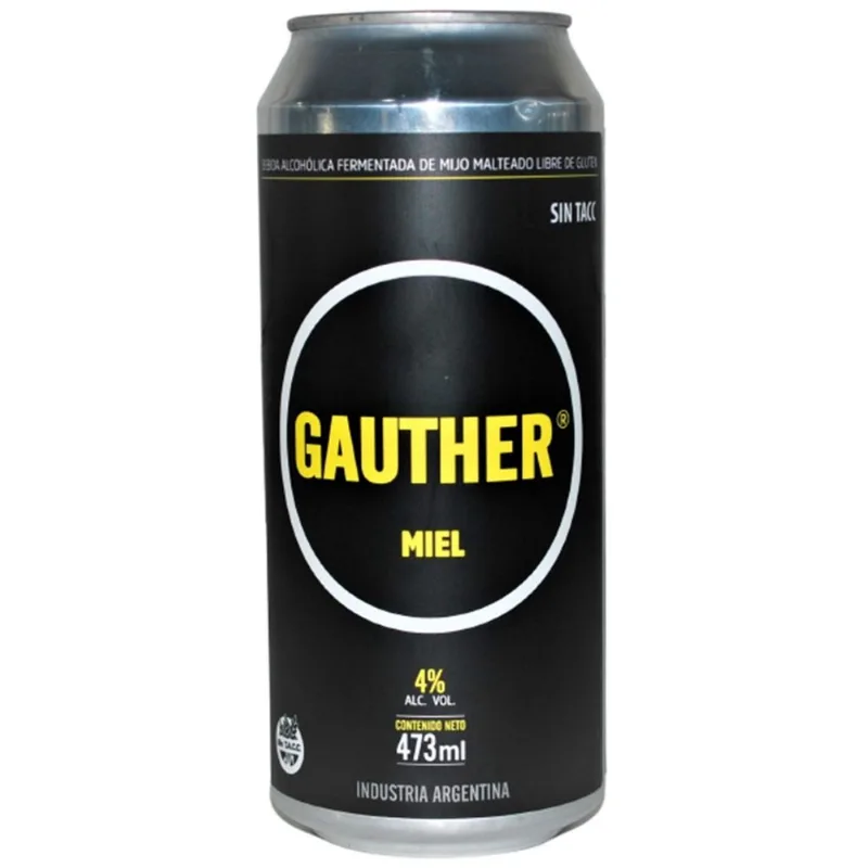 Cerveza sin tacc Gauther de mijo Miel 473 ml