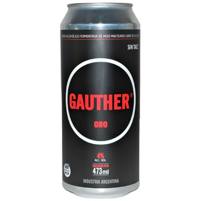 Cerveza sin tacc Gauther de mijo Oro 473 ml