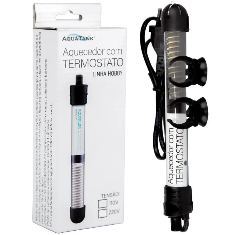 Termostato Aquecedor 50w 220v Aquarios Até 50litros Aquatank