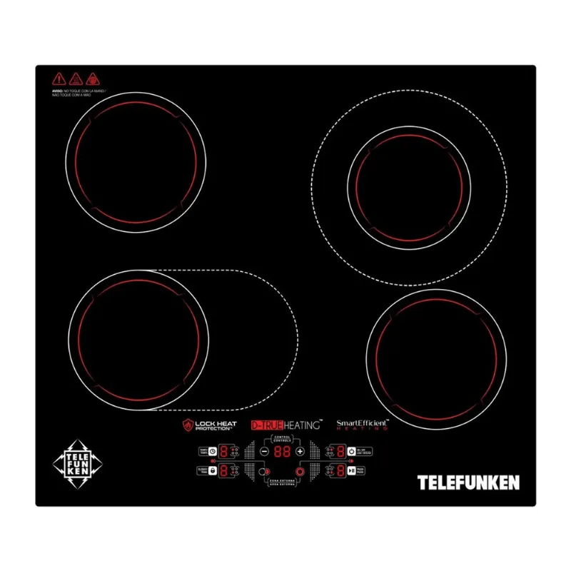 Anafe Eléctrico Infrarrojo Telefunken AV4080 Vitrocerámico Empotrable 6600W 9 Niveles
