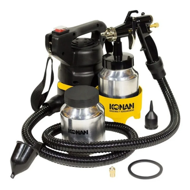 Maquina Pistola De Pintar Konan 800w Con 2 Recipientes Metal