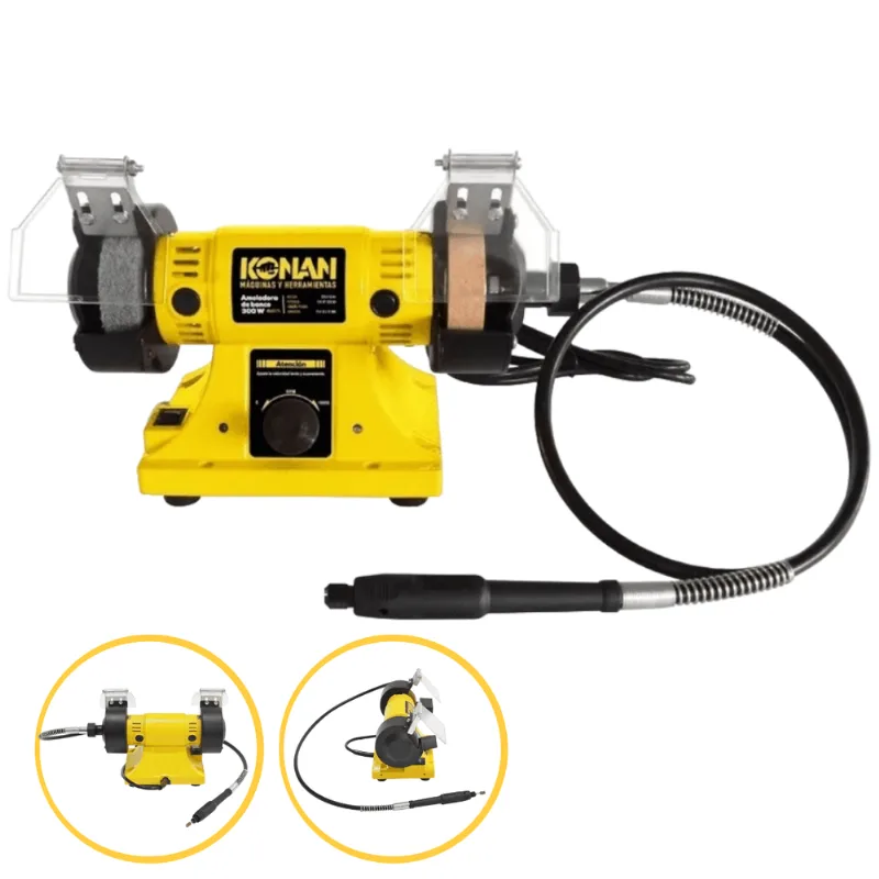 Amoladora Konan Banco Triple Funcion 300w Vel. Var.