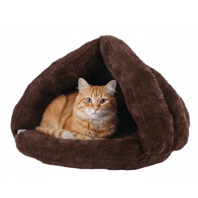 Cama Cueva Plush Para Gatos Y Perros Waggs Cucha Mascotas Marrón