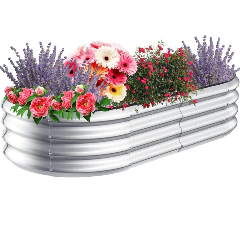 Floreira Erguida De Lata Oval 160X80Cm Resistente à Corrosão